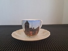 Vintage Wheelock Germany Souvenir Cup Saucer Oshkosh WI Post Office F.A. Krukow