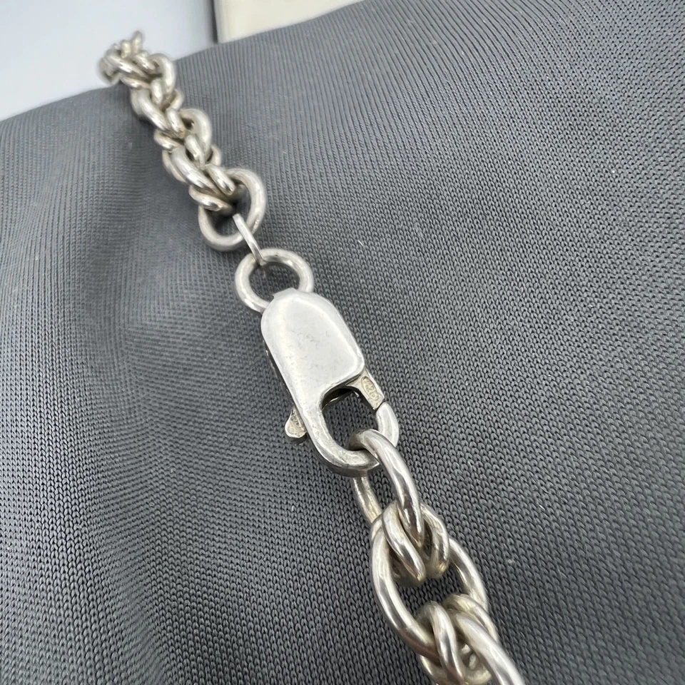 Collana da donna in argento 925 girocollo catena vintage collier a simil torchon - Immagine 4 di 4