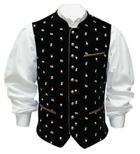Trachtenweste Trachtengilet Samtgilet Samtweste Trachten-Gilet Weste schwarz 