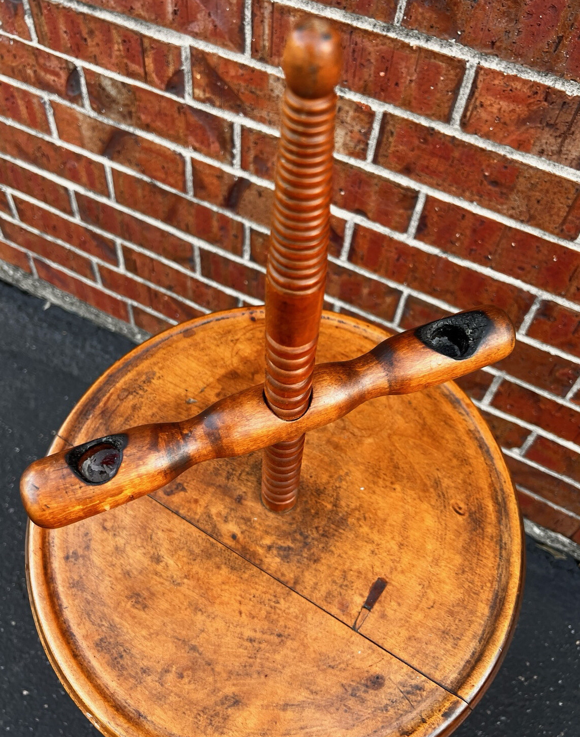 Antique Floor Standing Two Socket Candlestand with Adjustable Candle