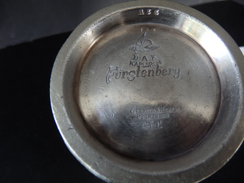 Gebr. HEPP Pforzheim Kaffee/Tee-Kännchen Metall H:13cm D:8cm - Bild 3 von 4