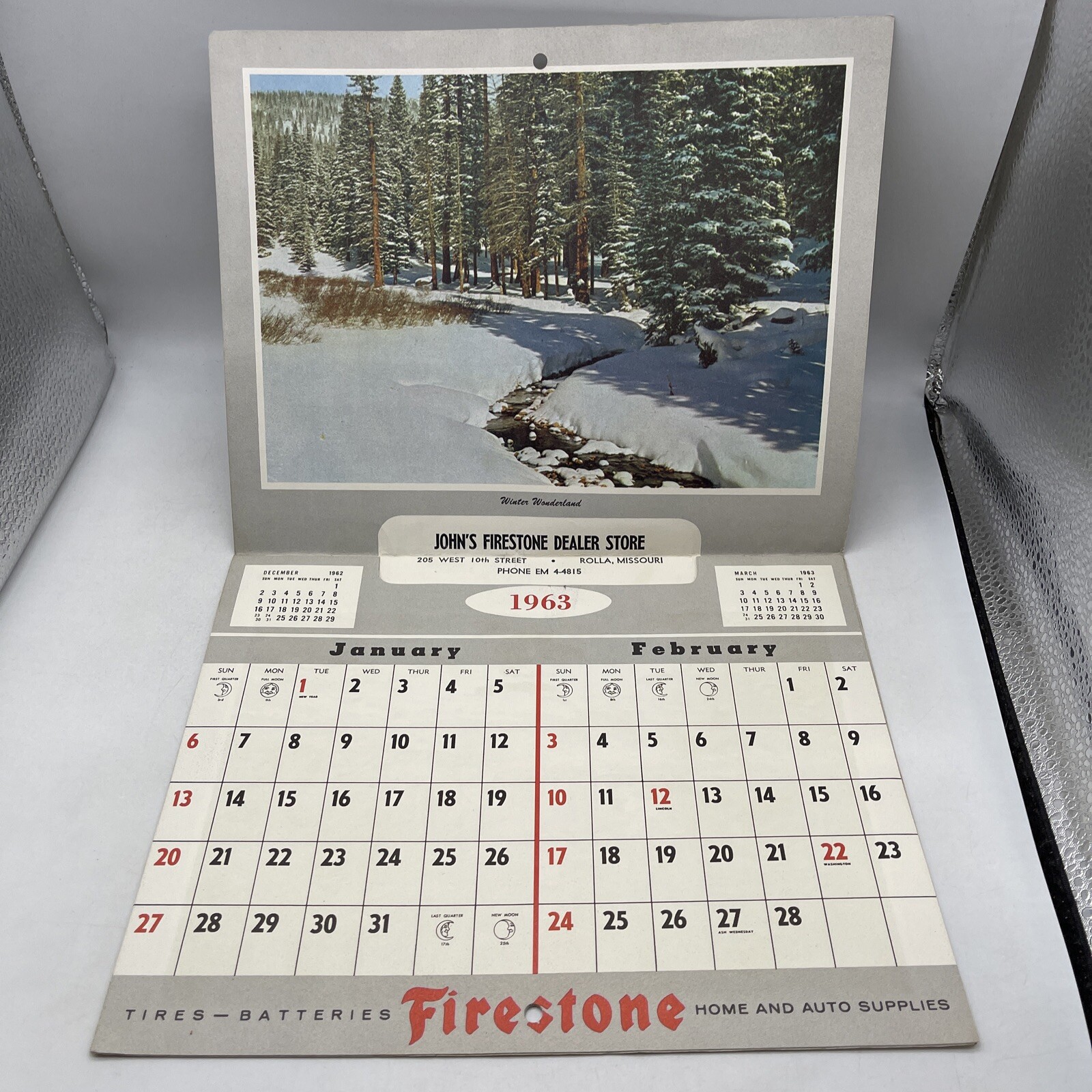 Vintage Firestone Dealer Calendar From 1963 John’s Firestone Rolla