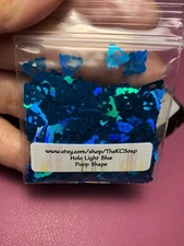 TSP Solvent Resistant HOLOGRAPHIC LIGHT BLUE POOP Shape Glitter Epoxy US Seller