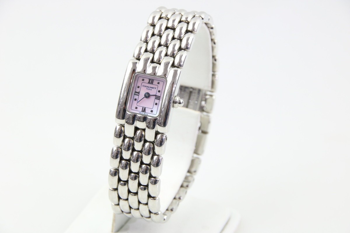 Chaumet Khesis Ladies Stainless Steel Pink Mother Of Pearl Dial