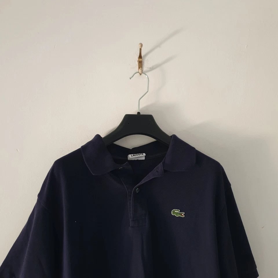 Lacoste Mens Size 6 casual short sleeve polo shirt Color navy blue 100% cotton - Imagen 3 de 4