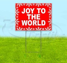 JOY TO THE WORLD 18x24 Yard Sign WITH STAKE Corrugated Bandit USA HOLIDAYS