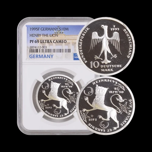 GERMANY. 1995, 10 Mark, Silver - NGC PF69 - Top Pop 🥇 Henry the Lion