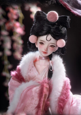 1/4 BJD Doll Full Set Antique Outfits Wig Face Makeup Fox Women Girl Toy Gifts