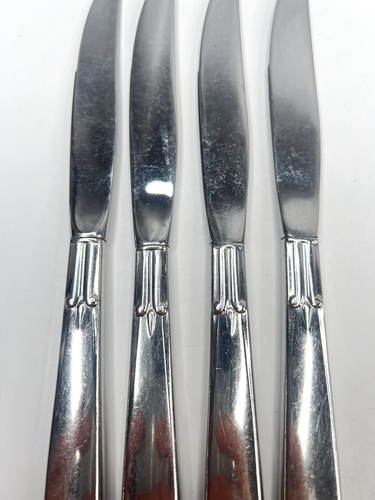 Oneida Lot of 4 Dinner Knives Deluxe Satin Accent Stainless Steel Flatware Used - Picture 4 of 9