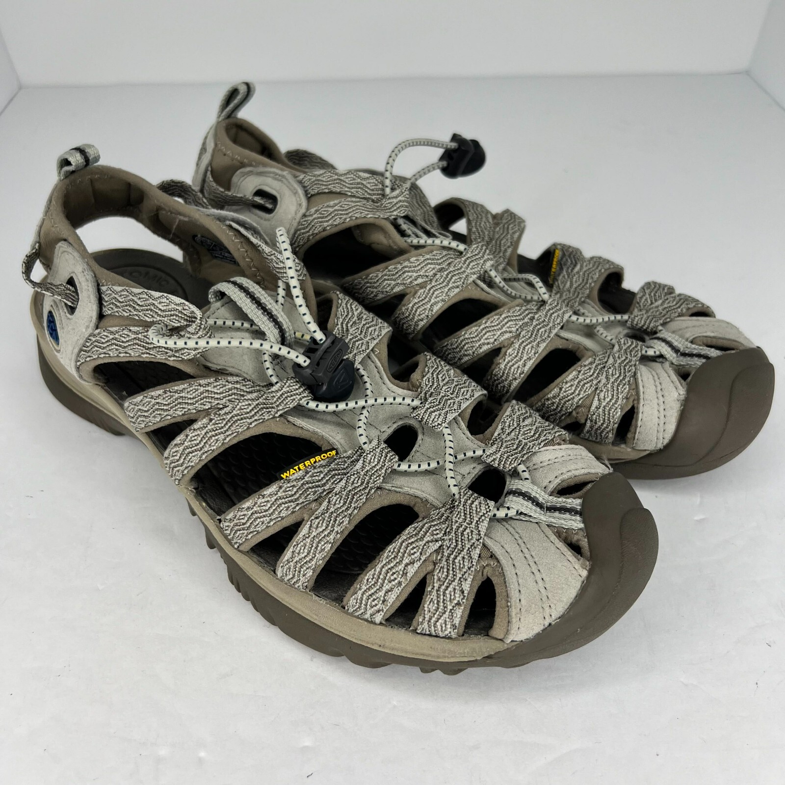 Sandali da trekking Keen donna KMX 040716 marrone beige stringati impermeabili taglia 10 5