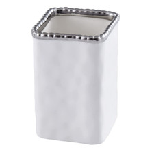 Pampa Bay Vanity Toothbrush Holder, White Silver VAN2718W