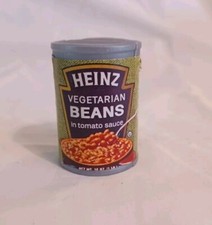 Vintage Heinz Vegetarian Beans Pretend Play Toy Food Can 2.5 inch Tall Plastic