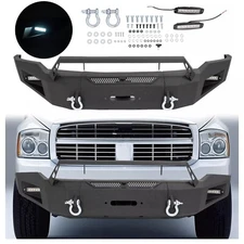 Powder-Coated Steel Front Bumper Assembly For Dodge Ram 1500 Models 2006-2008