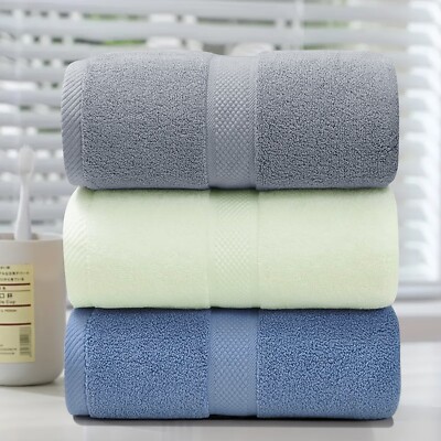 Luxury Striped 100% Premium Cotton Towels Set Super Soft Absorbent Bath Towels