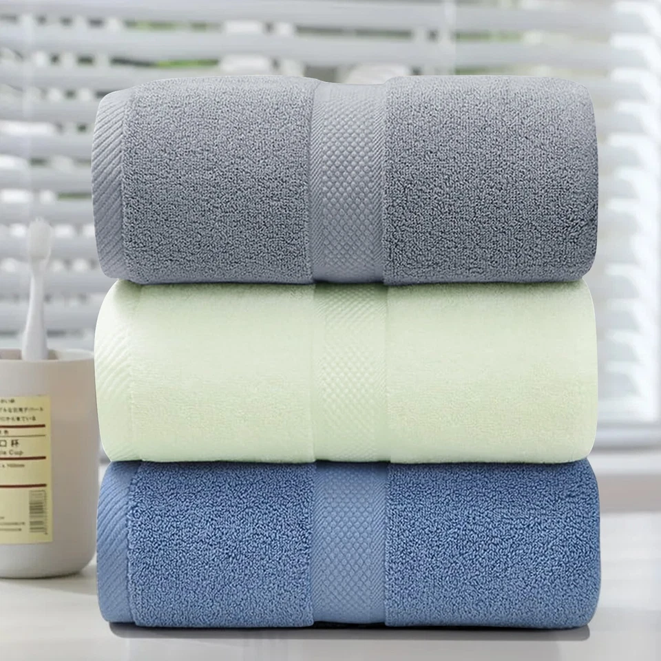 Toalla tejida a rayas de lujo de 3 piezas - exquisita suavidad de alta calidad para uso doméstico Foto 3 de 4