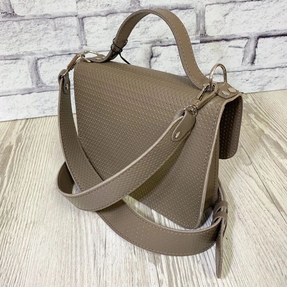 COACH Borsa donna a tracolla VERA pelle beige borsetta marrone chiaro tracolla