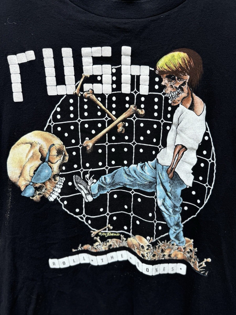 Vintage 90s Rush Roll The Bones Single Stitch XL Large Band Vintage 90s Rush Roll The Bones Single Stitch XL Large Band