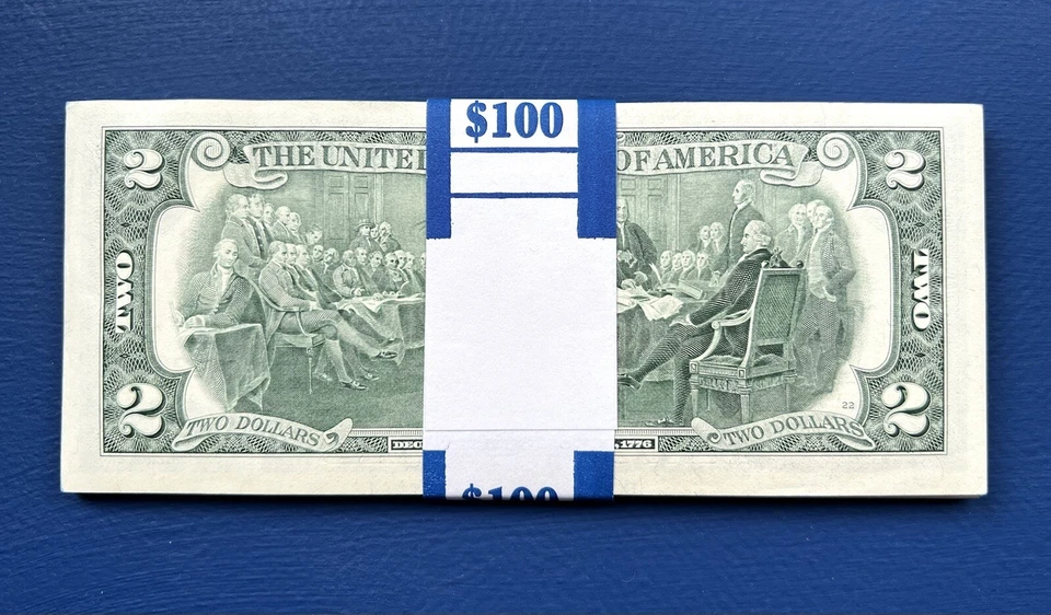 (50) FR. 1938-C 2003A $2 Two Dollar FRN Philadelphia Cabral Snow $100 Strap UNC - Image 4 of 4