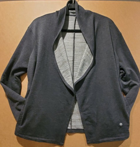 Xersion Activewear Womens Cardigan Charcoal Gray Small Open Front Pockets - 第 1/9 張圖片