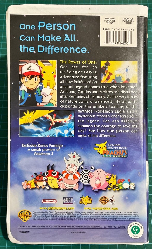 Pokemon The Movie 2000 ( VHS 2000 ) Pikachu's Rescue