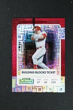 2021 Panini Contenders Baseball #56 Mike Trout Building Blocks Tickets #/10 G