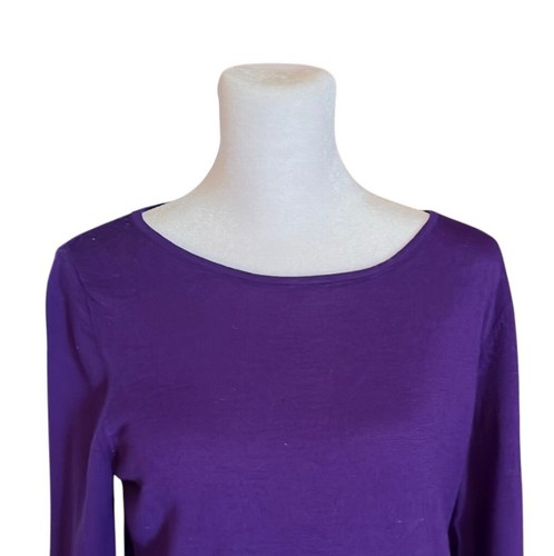 Women's Talbots Petite Purple Long Sleeve Wool Knit Top Size LP - Picture 5 of 8