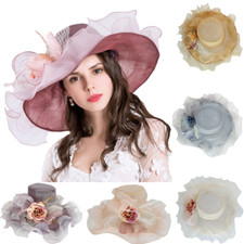 Eleganter Damenhut Organza Hut Brauthut Organzahut Anlasshut Hochzeit FARBEN NEU