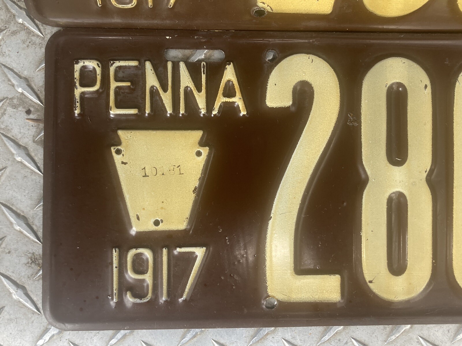 VINTAGE 1917 PENNSYLVANIA PA LICENSE PLATE TAG REGISTRATION MODEL T