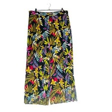 Antthony Original Womans Sz 1X Pants Floral Wide Leg Pull On Lined Black Comfort