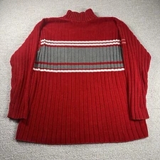 Southpole Chunky Turtle Neck Sweater Red Gray Men’s Size XL