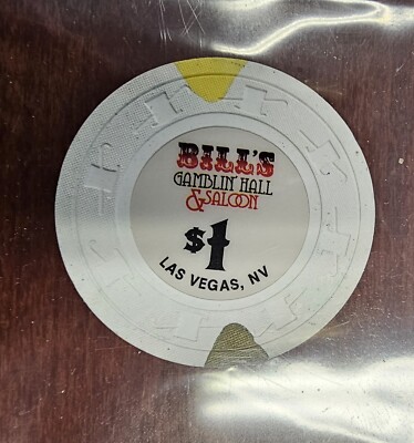 Bill's Gamblin Hall & Saloon Casino Las Vegas Nevada $1 Chip Poker
