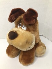 Vintage Dog Plush Brown Puppy Dog Eyes Made In Korea Stuffed Animal Shire Toys.