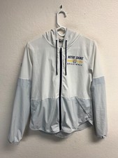 Under Armour Women's Athletic Jacket MEDIUM Hooded Squad Warm-Up School Logo EUC