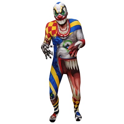Gruseliger Clown Kostüm Erwachsene Monster Morphsuit Halloween Pennywise M-XXL