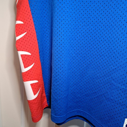 Vtg Retro Champion Mens Jersey Breathable Basketball Mesh Top Red Blue Size 44 L - Picture 3 of 15