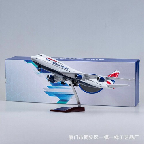 1/150 Resin 47cm British Airways 747-400 Passanger Airplane w/ Voice Light Toy - Picture 6 of 10