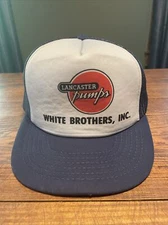 Vintage Trucker Hat Cap Mesh Back Lancaster Pumps White Brothers Inc Yupoong