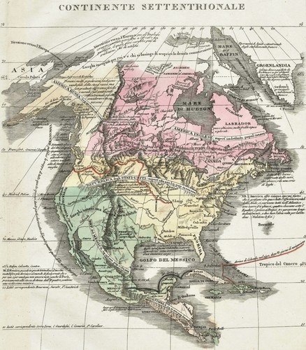 Mapa antiguo "L'America Storica, Fisica E Politica Nel 1825" G. Tasso, 1832 - Imagen 6 de 9