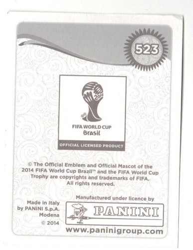 Cristiano Ronaldo-Panini 2014 World Cup Brazil Sticker #523 MN-FREE SHIPPING!! - Picture 2 of 2