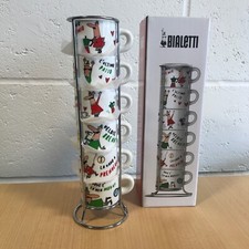Image of Bialetti 6 Moka Cups Cartoon Character Design Stackable 60ml - Designed In Italy