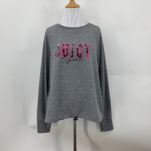 Juicy Couture Lightweight Sweatshirt Womens M Medium Leopard Logo Thumb Holes - Picture 2 of 12