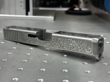 Glock 19 Slide Gen 3 Stainless Engraved Custom Scroll Design