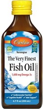Carlson Labs The Very Finest Fish Oil, 1600mg Omega-3s, Natural Lemon, 200 ml