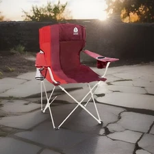 Sierra Designs Oversized Folding Camp camping Chair – Red, New