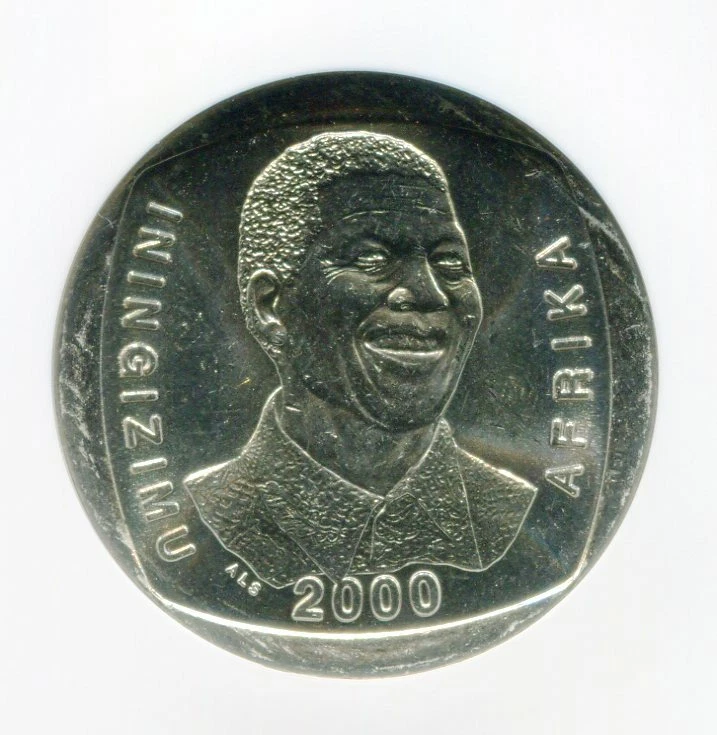 South Africa Year 2000 5R Nelson Mandela Smiley Madiba Coin NGC MS 62 x 10 Coins - Image 2 of 4