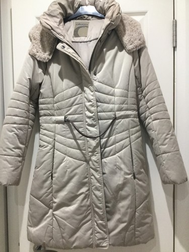 OLSEN OUTDOOR Hooded Faux Fur Quilted Padded Puffer Parka Coat UK 10 BNWOT - Picture 2 of 11