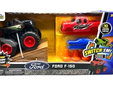 Monster Maniacs Black Red Ford F-150 Friction Powered Switch 'Em Truck Bodies 