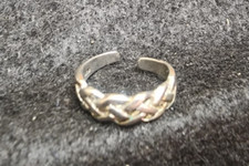 Nice Vintage 925 STERLING SILVER Twisted Braided Weave BAND RING Size 6 Adjust
