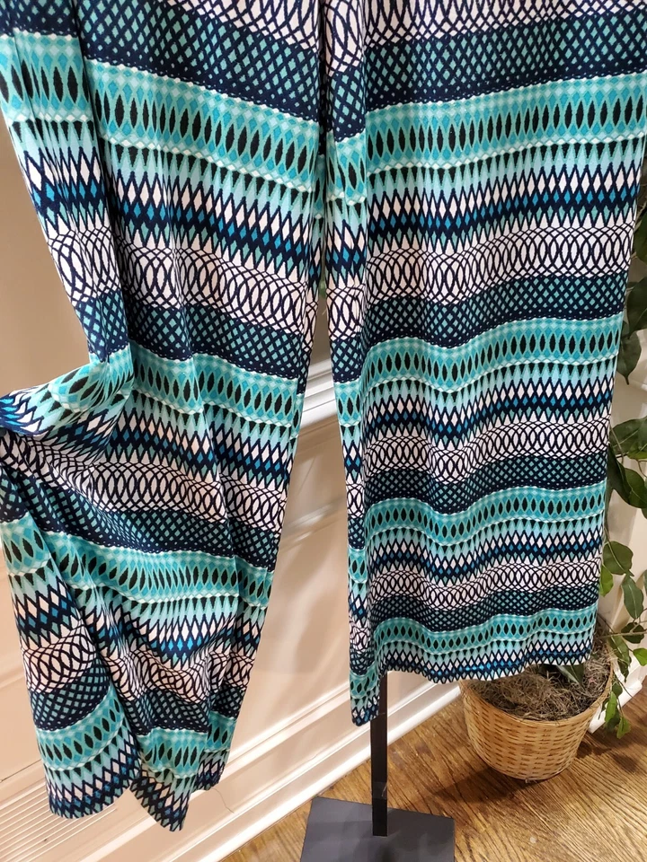 Женские брюки New Directions из синего полиэстера без застежек с комфортной талией размер L - Изображение 3 из 4