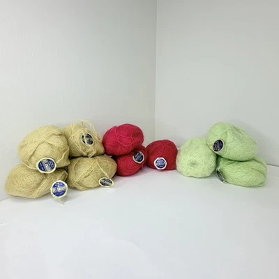 10 Skeins 100% Mohair Mirella Made In Belgium By Belangor Mixed Colors New - Photo 1/4